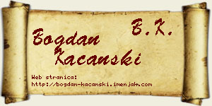 Bogdan Kaćanski vizit kartica